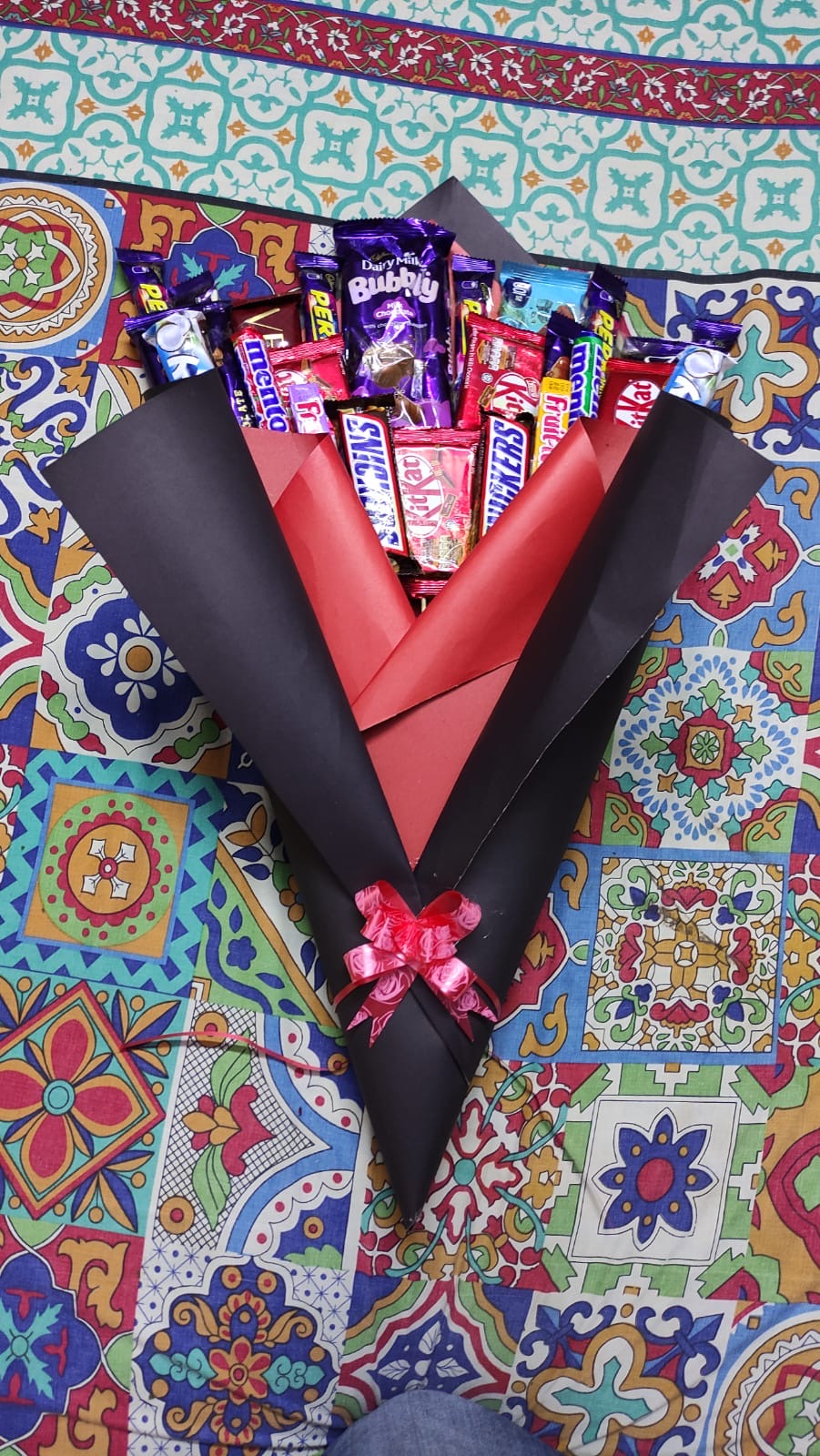 Black and red chocolate bouquet