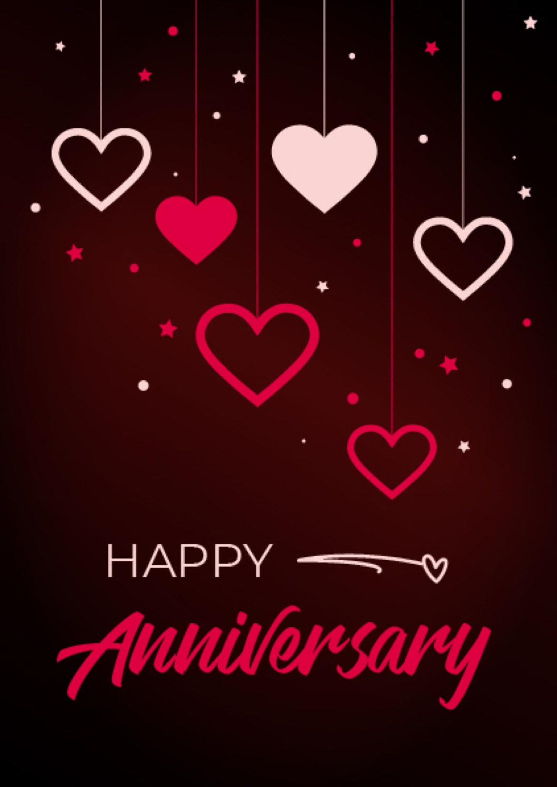 Happy Anniversary — hanging hearts