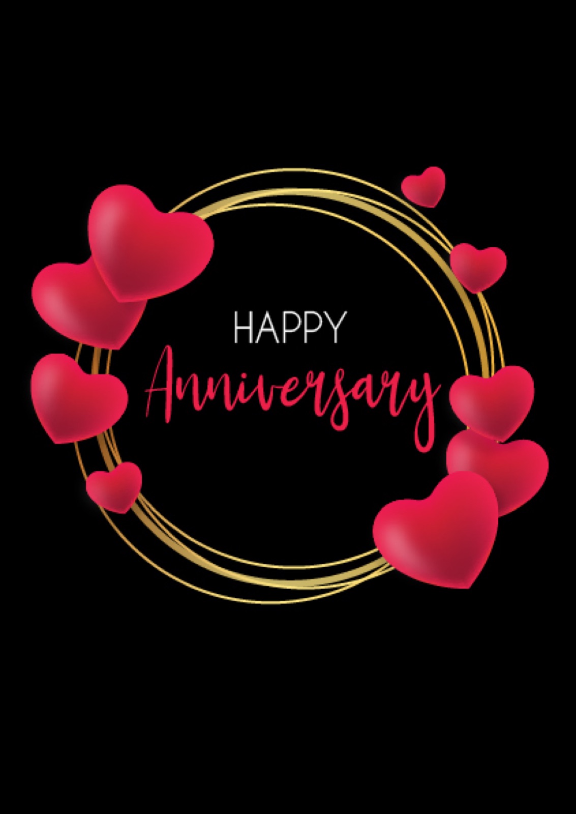 Happy Anniversary — gold ring hearts