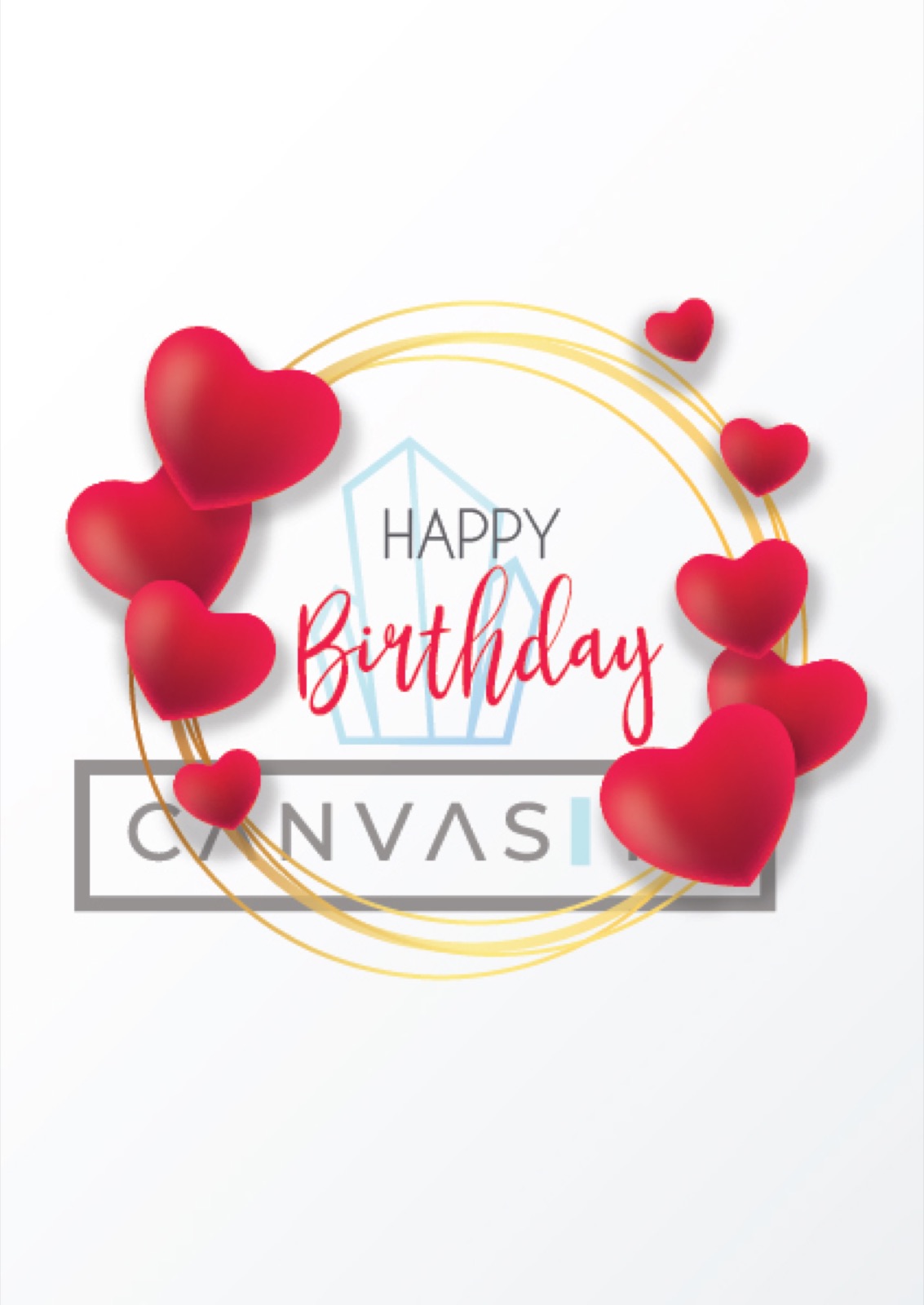 Happy Birthday — red hearts