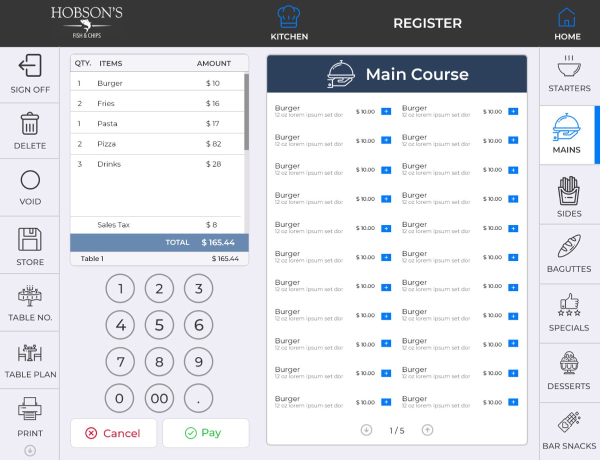 Hobson's Fish & Chips — iPad Ordering App — image 2