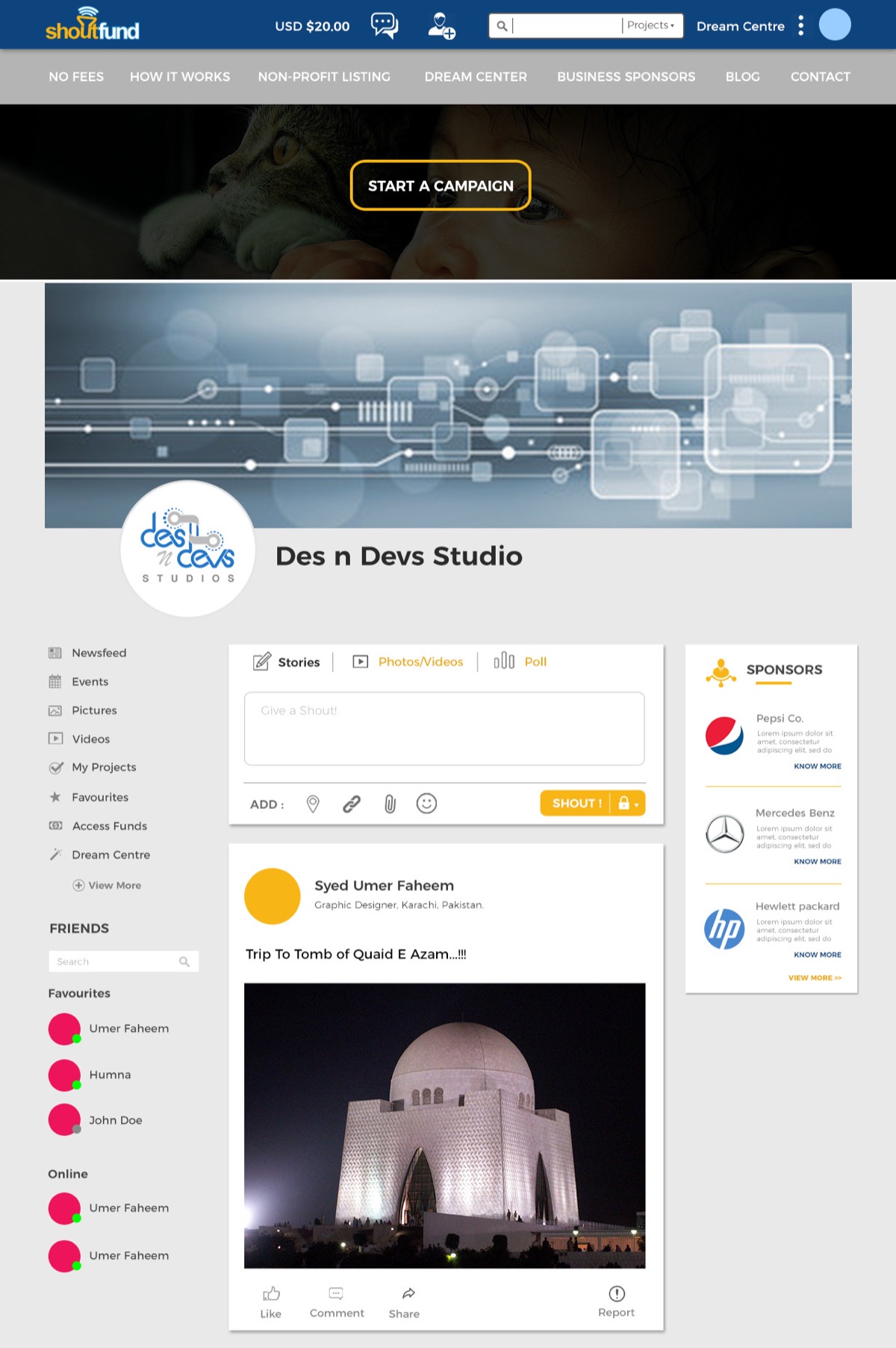 Shoutfund — Crowdfunding Platform UI — image 8