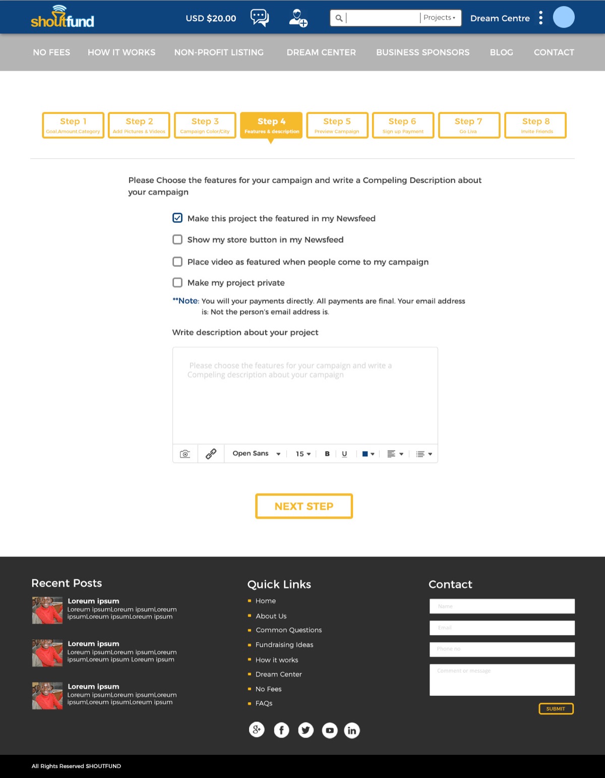 Shoutfund — Crowdfunding Platform UI — image 15